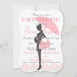 Invitación Espoleta rosa de bebé de silueta