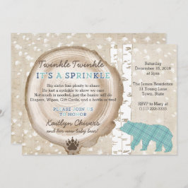 Invitación Espolvorea de niño bebe salvaje de oso y vestido