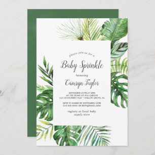 Invitación Espolvorea de palma tropical salvaje
