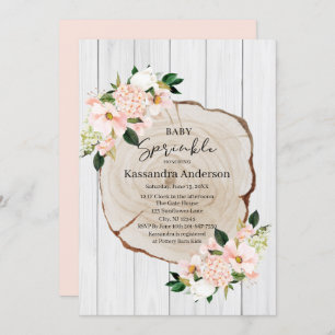 Invitación Espolvorea hervida de bebé floral de Woodland Rubo