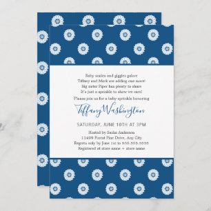 Invitación Espolvorea neutra de género Blue Daisy