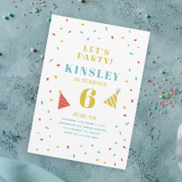 Invitación Espolvorea niños coloridos Fiesta de cumpleaños