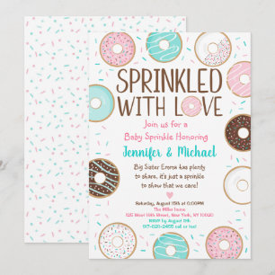 Invitación Espolvoreada con amor Donut Baby Sprinkle