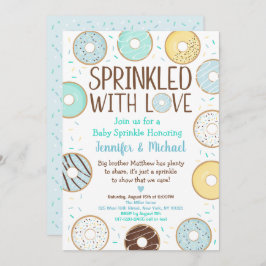 Invitación Espolvoreado Con Amor Azul Donut Bebé Espolvorear