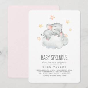 Invitación Espolvorear al pequeño elefante Chica bebé