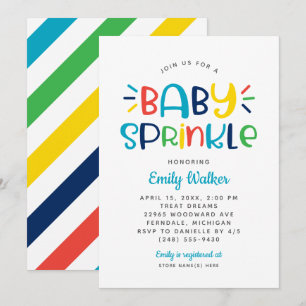 Invitación Espolvorín de bebé azul moderno para ducha de niño
