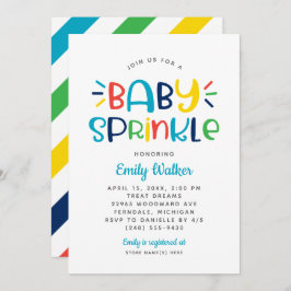 Invitación Espolvorín de bebé azul moderno para ducha de niño