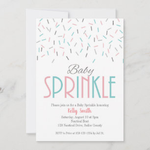 Invitación Espolvorín de bebés, Baby Shower, gemelos, género 