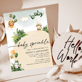 Invitación Espolvorín de niño de safari de la jungla divertid