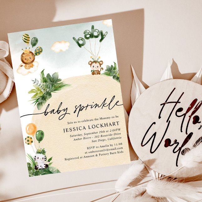Invitación Espolvorín de niño de safari de la jungla divertid (Subido por el creador)