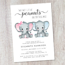 Invitación Espolvorín elefante Chica bebé