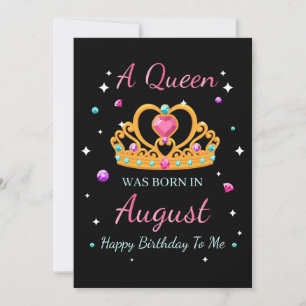 Invitación Esposa Arte Una Reina Nació En Agosto