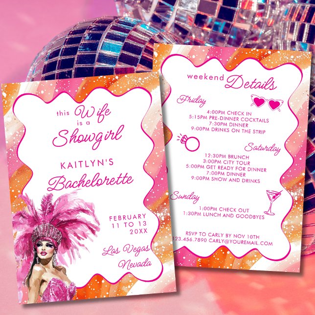 Invitación Esposa Es Una Chica Del Espectáculo Rosa Itinerari (Subido por el creador)