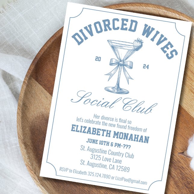 Invitación Esposas divorciadas Fiesta de divorcio del club so (Subido por el creador)