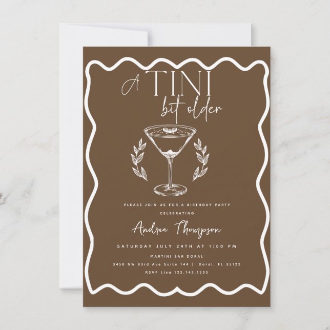Invitación Espreso | Martini | Cumpleaños del cóctel (Anverso)