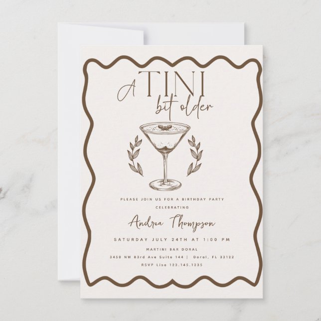 Invitación Espreso | Martini | Cumpleaños del cóctel (Anverso)