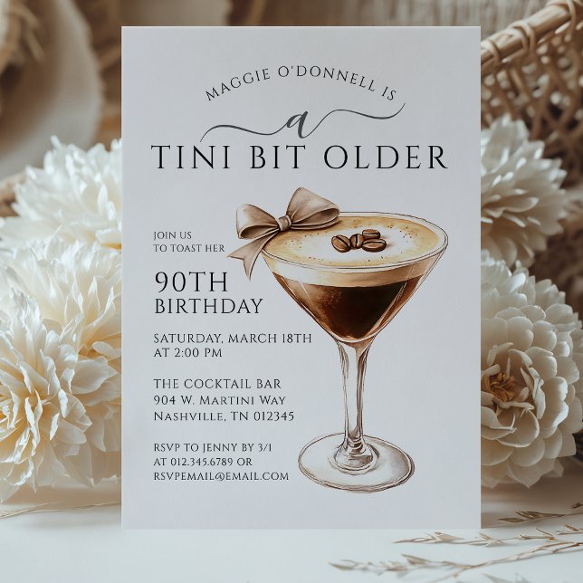 Invitación Espresso Martini 90º cumpleaños (Subido por el creador)