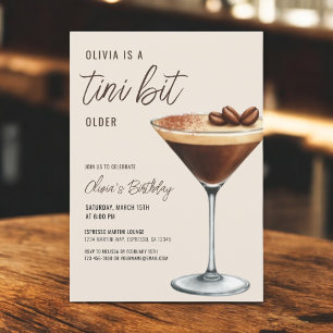 Invitación Espresso Martini A Tini Bit Old Birthday Party