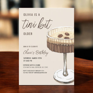 Invitación Espresso Martini A Tini Bit Old Birthday Party
