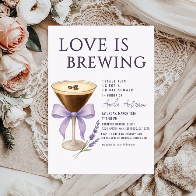 Invitación Espresso Martini Bridal Shower (Subido por el creador)