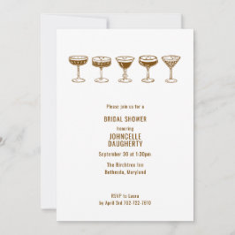 Invitación Espresso Martini Bridal Shower w/QR Code