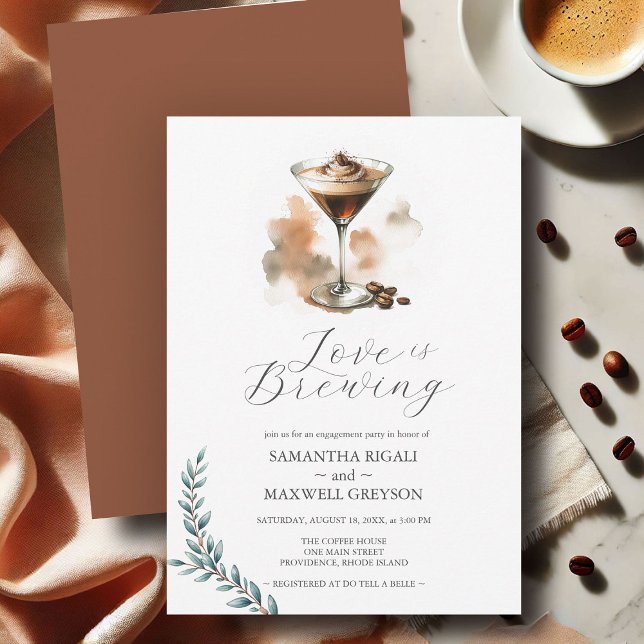 Invitación Espresso Martini Café Ducha nupcial (Subido por el creador)