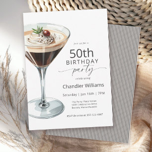 Invitación Espresso Martini Cocktail 50th Birthday Party