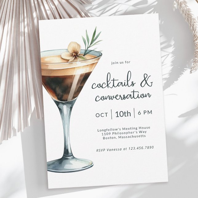 Invitación Espresso Martini Cocktails and Conversation Event (Available in both printed and instant download digital formats.)