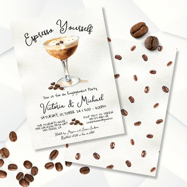 Invitación Espresso Martini Engagement Party (Subido por el creador)