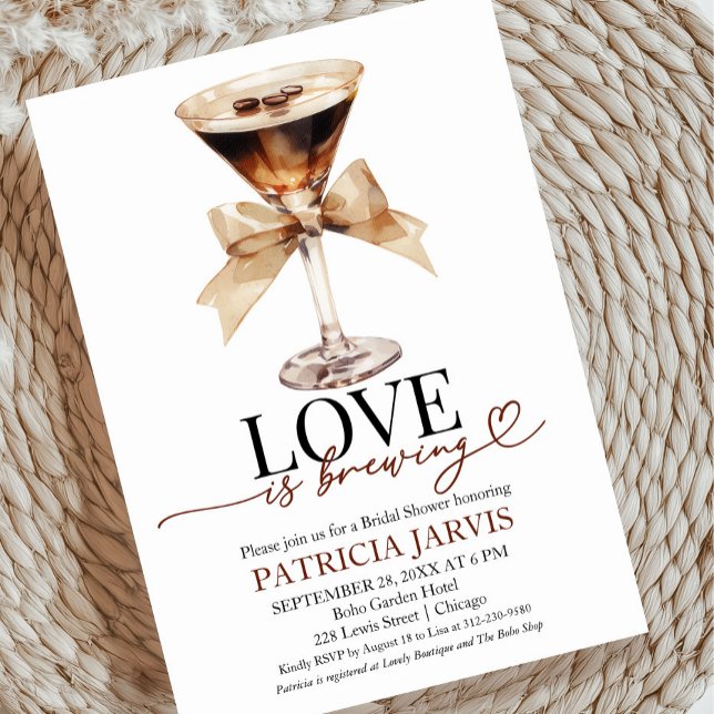 Invitación Espresso Martini Love is Breve Bridal Shower (Subido por el creador)