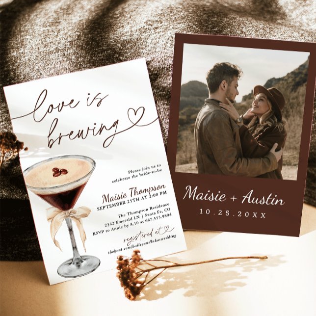 Invitación Espresso Martini Love is Breve Bridal Shower (Subido por el creador)