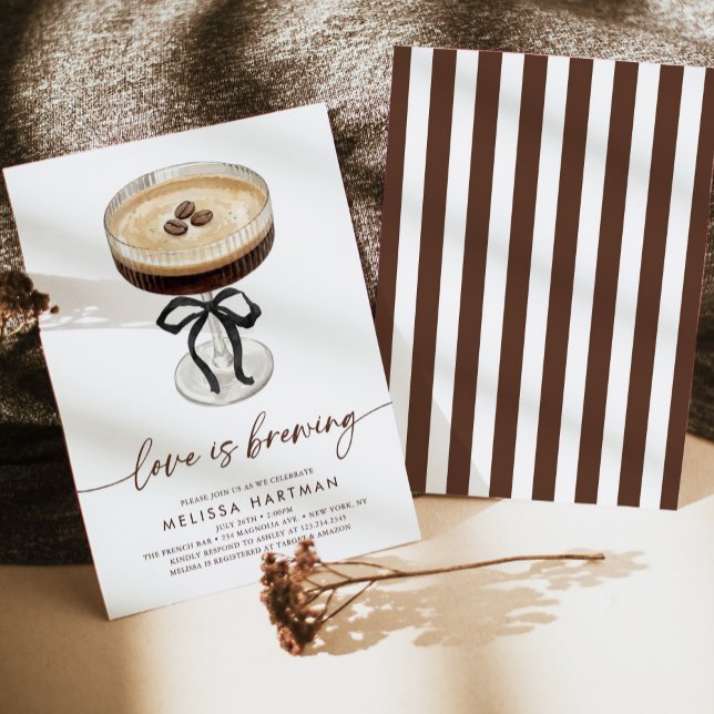 Invitación Espresso Martini Love Is Brewing Bridal Shower (Subido por el creador)