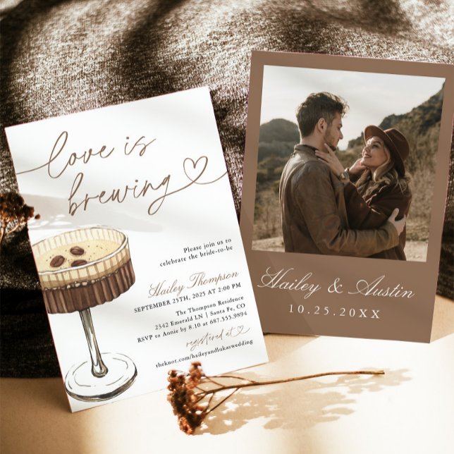 Invitación Espresso Martini Love Is Brewing Bridal Shower (Subido por el creador)