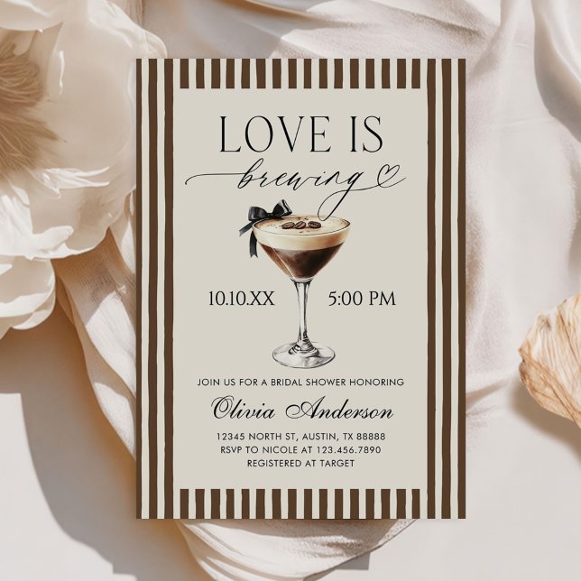 Invitación Espresso Martini Love Is Brewing Bridal Shower (Subido por el creador)
