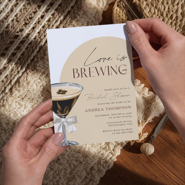Invitación Espresso Martini Love is Brewing Bridal Shower (Subido por el creador)