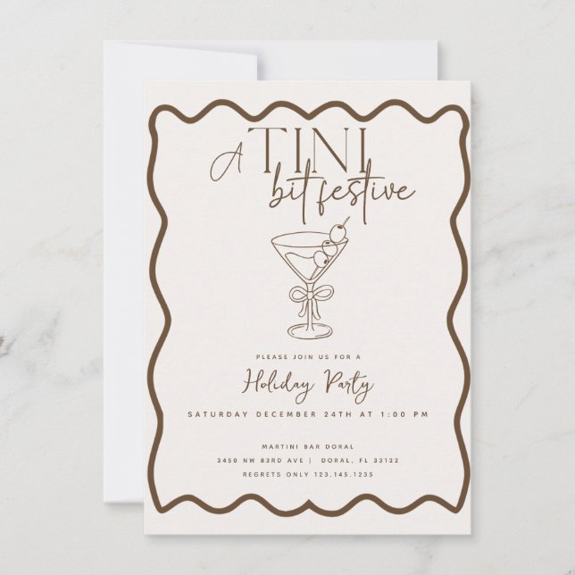 Invitación Espresso Martini Navidades de cócteles Fiesta de v (Anverso)