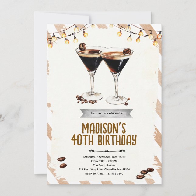 Invitación Espresso Martini party invitation (Anverso)