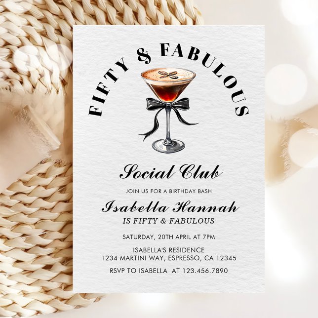 Invitación Espresso Martini Tini bit mayor 50Nacimiento Fiest (Subido por el creador)