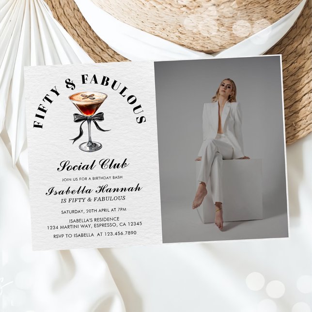 Invitación Espresso Martini Tini Bit Older 50thBirthday Photo (Subido por el creador)
