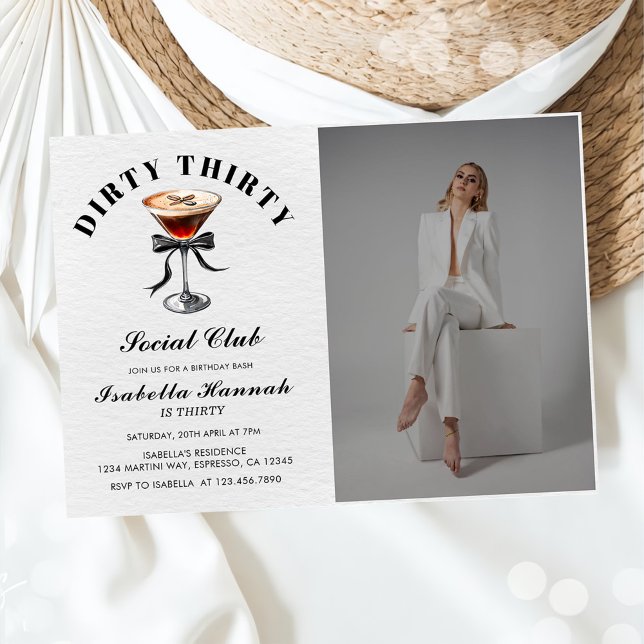 Invitación Espresso Martini Tini Bit Older Birthday Photo (Subido por el creador)