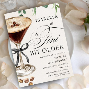 Invitación Espresso Martini Tini bit Olor Cocktail Cumpleaños