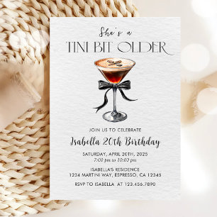 Invitación Espresso Martini Tini un cumpleaños mayor