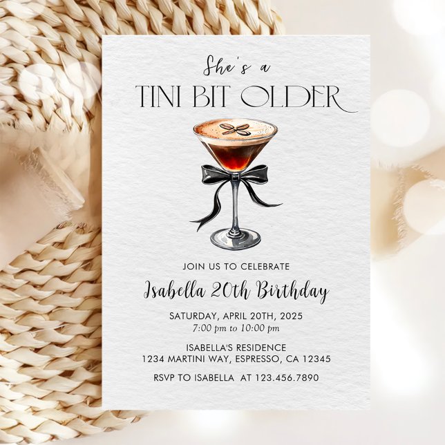 Invitación Espresso Martini Tini un cumpleaños mayor (Subido por el creador)