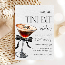 Invitación Espresso Martini Tini un cumpleaños mayor