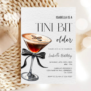 Invitación Espresso Martini Tini un cumpleaños mayor
