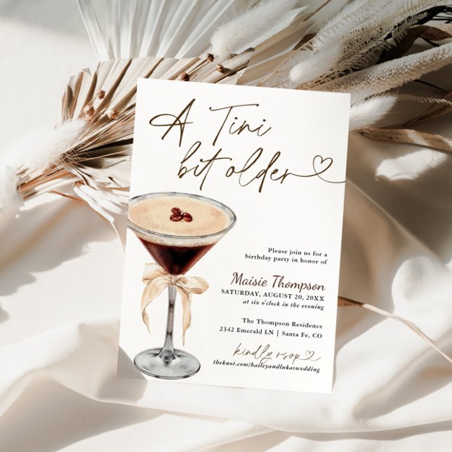 Invitación Espresso Martini Tini un cumpleaños mayor (Subido por el creador)