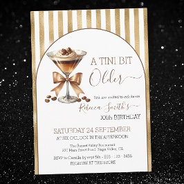 Invitación Espresso martini 'Un poquito mayor' cumpleaños dor