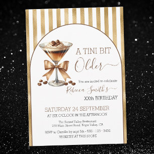 Invitación Espresso martini 'Un poquito mayor' cumpleaños dor