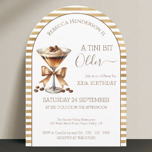 Invitación Espresso martini 'Un poquito mayor' cumpleaños dor