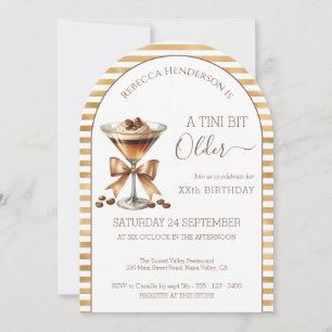 Invitación Espresso martini 'Un poquito mayor' cumpleaños dor